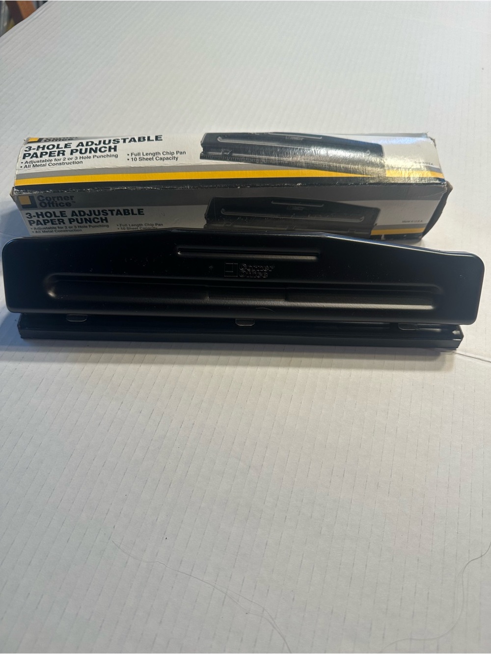 3-Hole Adjustable Paper Punch - Black - Picture 2 of 3